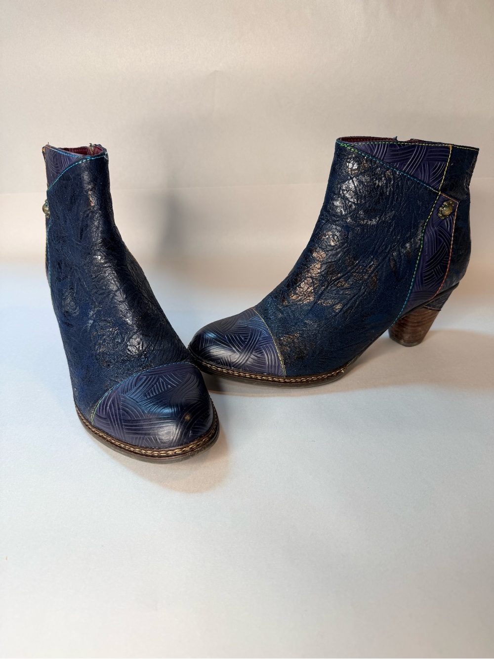 L'Artiste Spring Step Waterlily Blue Ankle Boots Shoes Womens Size 40 US 9.5